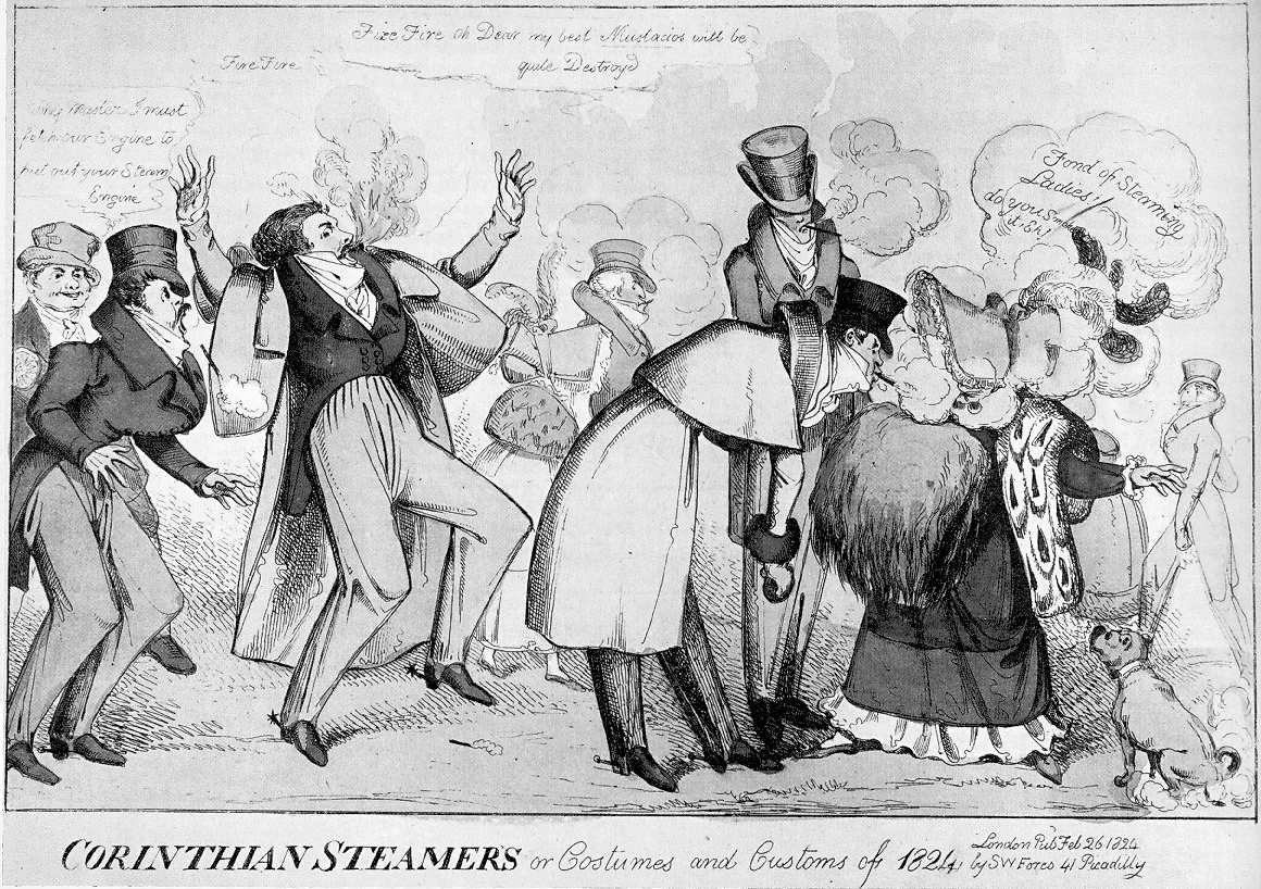 [1824 Smoking Moustaches Heath Caricature JPEG]