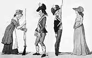[1790 Isaac Cruikshank Female Opinions on Military Tactics Caricature JPEG]