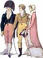 [Ca. April 1809 Male Attire (Two Men Woman) Fashion Plate JPEG]
