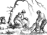 [1806 William Henry Pyne _Microcosm_ Man Woman Washing Linen Brook GIF]